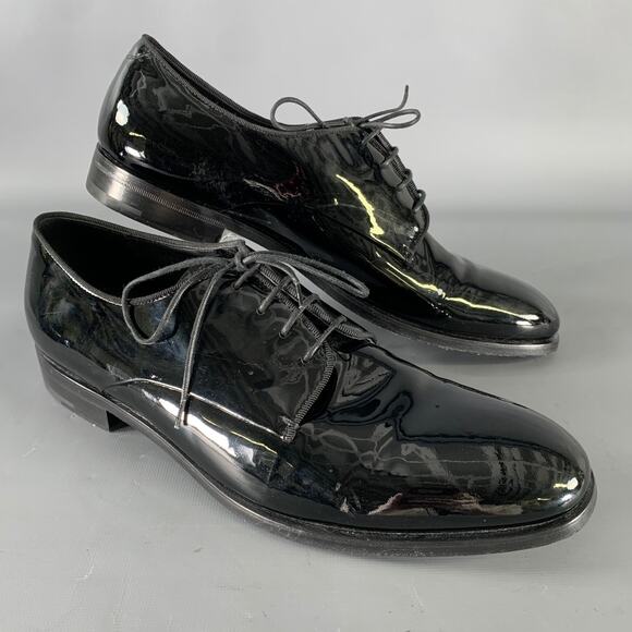 GIORGIO ARMANI Size 9.5 Black Leather Lace Up Shoes main image 6